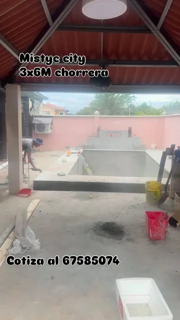 Construcción de piscina de 3x6 metros en Mystic City, Chorrera.